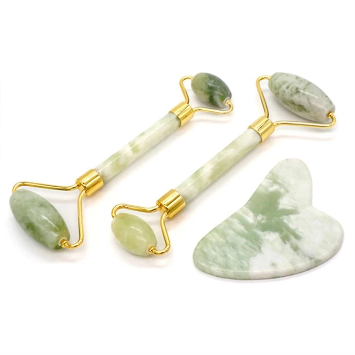 Luksuzni obrazni zapravljanje kože Jade Roller in Gua Sha Set