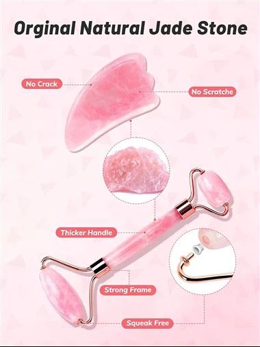 Proti staranju rose kremenčev rolle roller massager & Guasha Tool