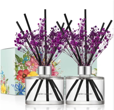 Steklenička Dišava sivke in evkaliptusa Aromaterapija Flower Reed Difuzor